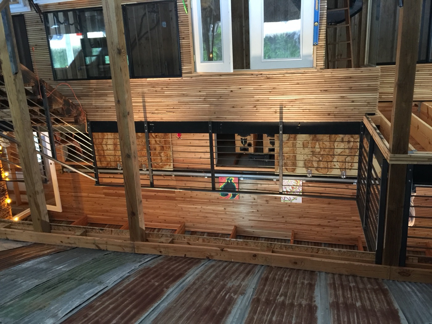 Cable rail deck install